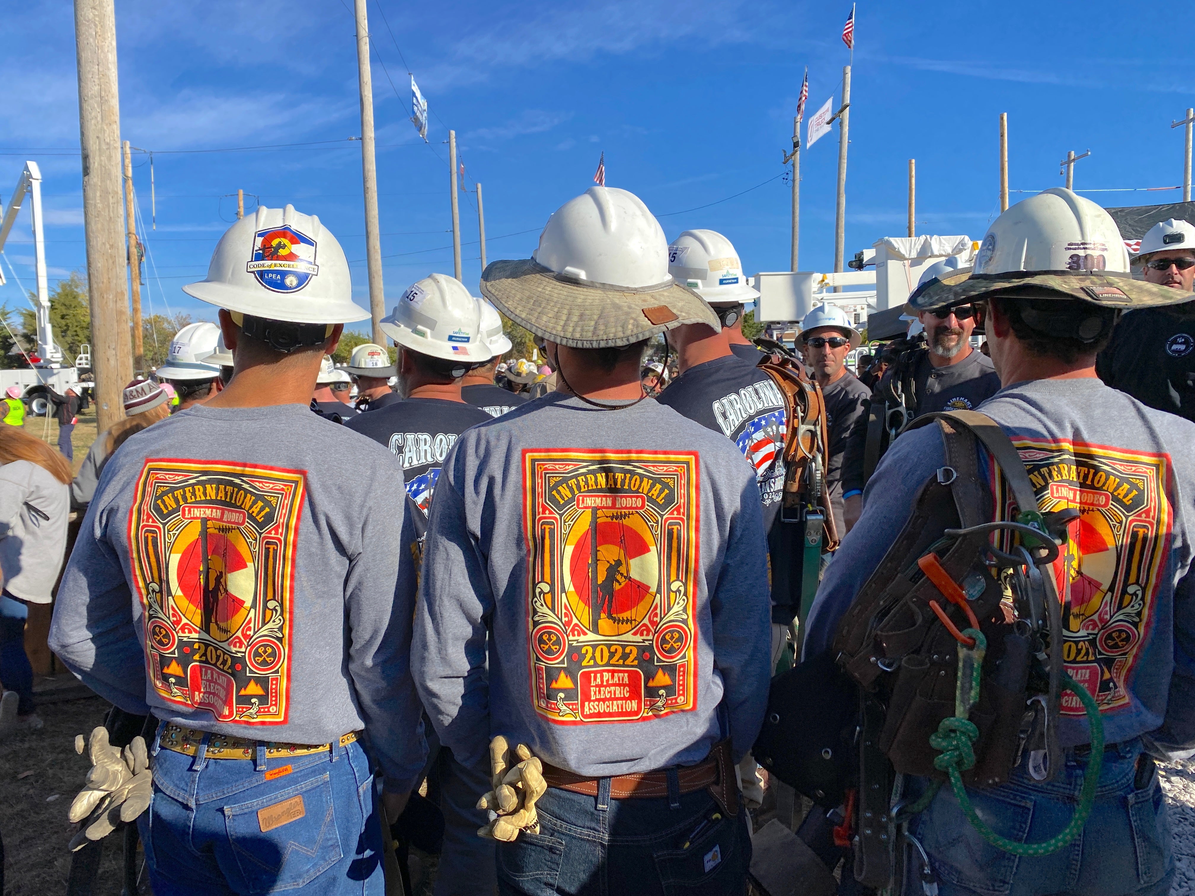 Lineworkers at the lineman's rodeo