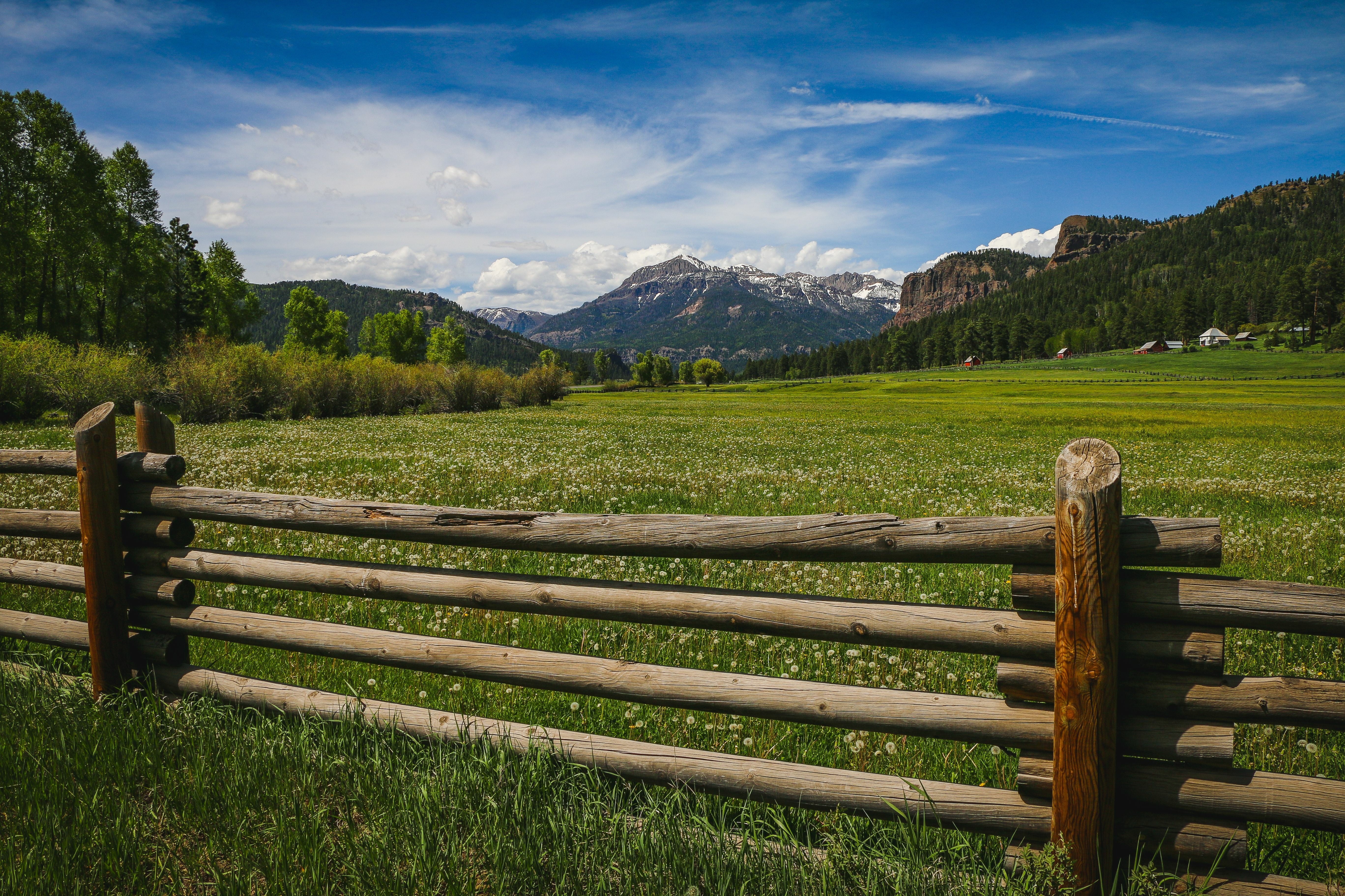 Pagosa Springs mountains and fence