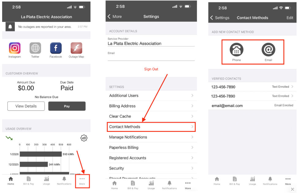 update your contact information