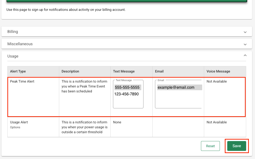 Peak Time Alert notification enrollment