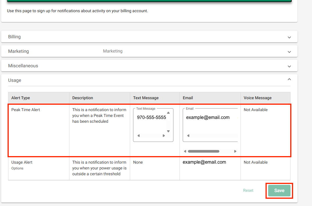 Peak Time Alert notification enrollment