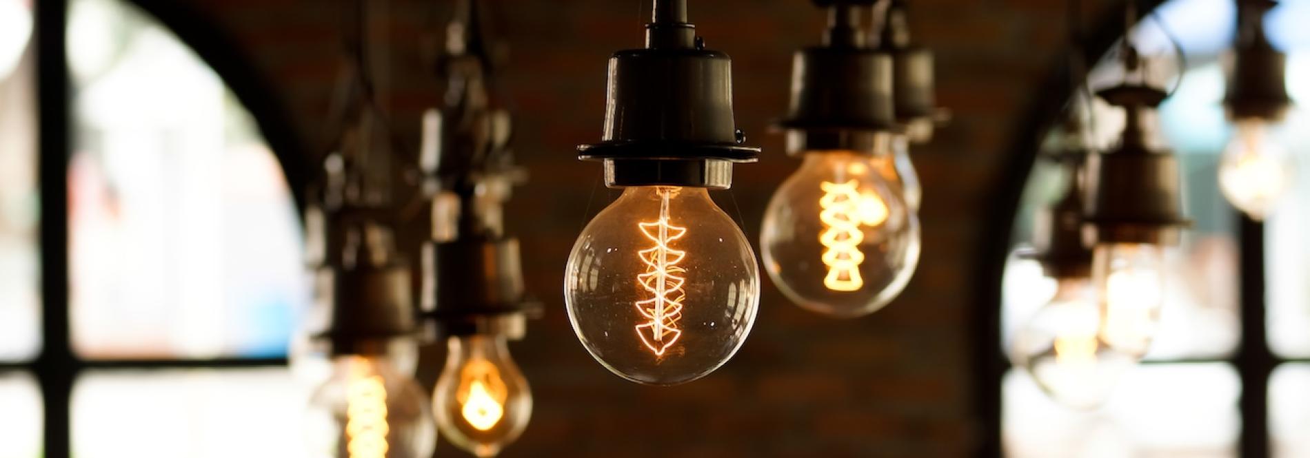 Light bulbs in a building 