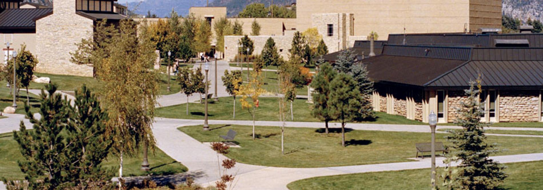 Fort Lewis College Campus with mountains in the background
