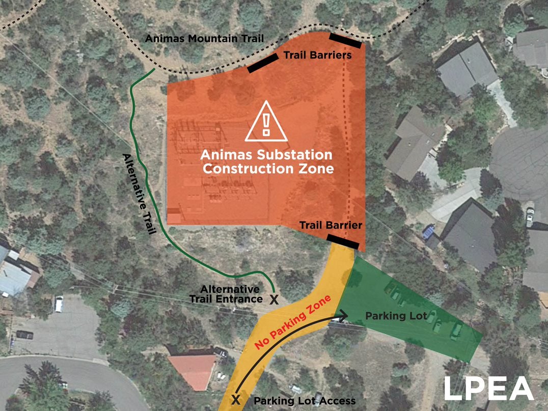 Animas Mountain Trailhead Re-Route Map